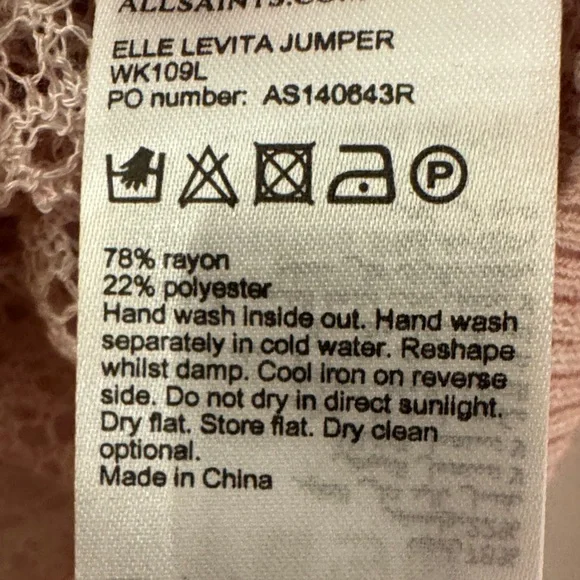 All Saints Soft Pink Open-Knit Sweater - Picture 7 of 9